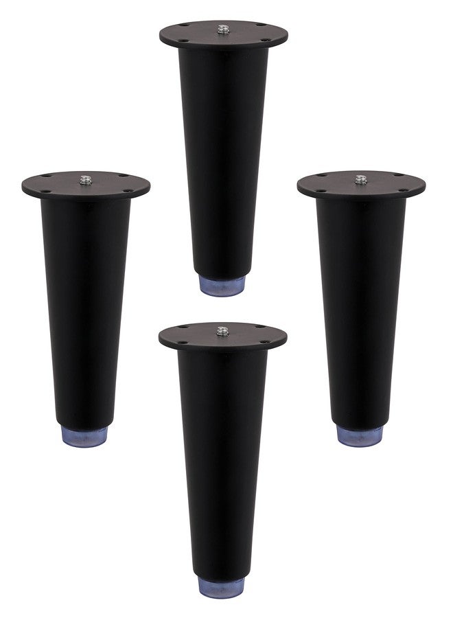 LAPO 4 Pack Heavy Duty Stainless Steel 4 inch Sofa Legs for Furniture Fitting | Sofa Hardware Leg | Cone Shape Sofa Leg (Black Finish) Pack of 4 pcs - Image 1